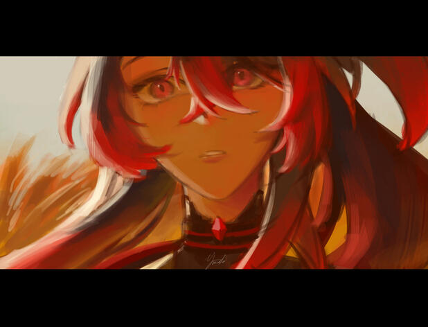 Illustration of my oc when she finally meets her brother